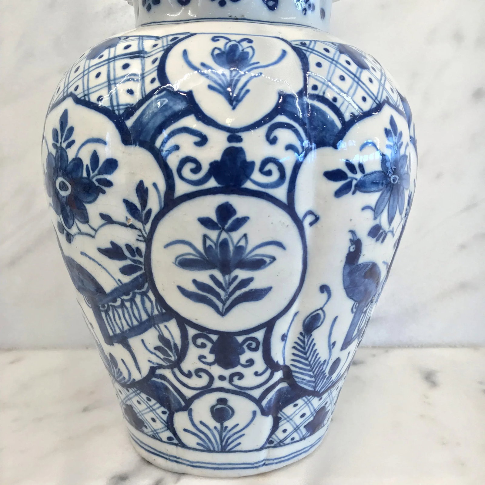 Delft Blue and White Vase With Top - 8