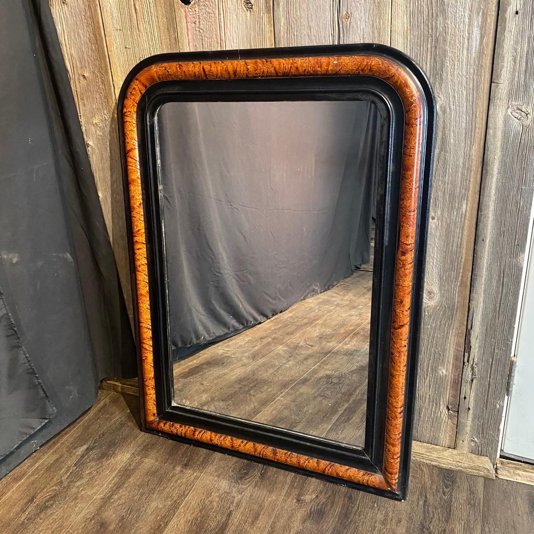Antique French Louis Philippe Faux Painted Mirror - 2