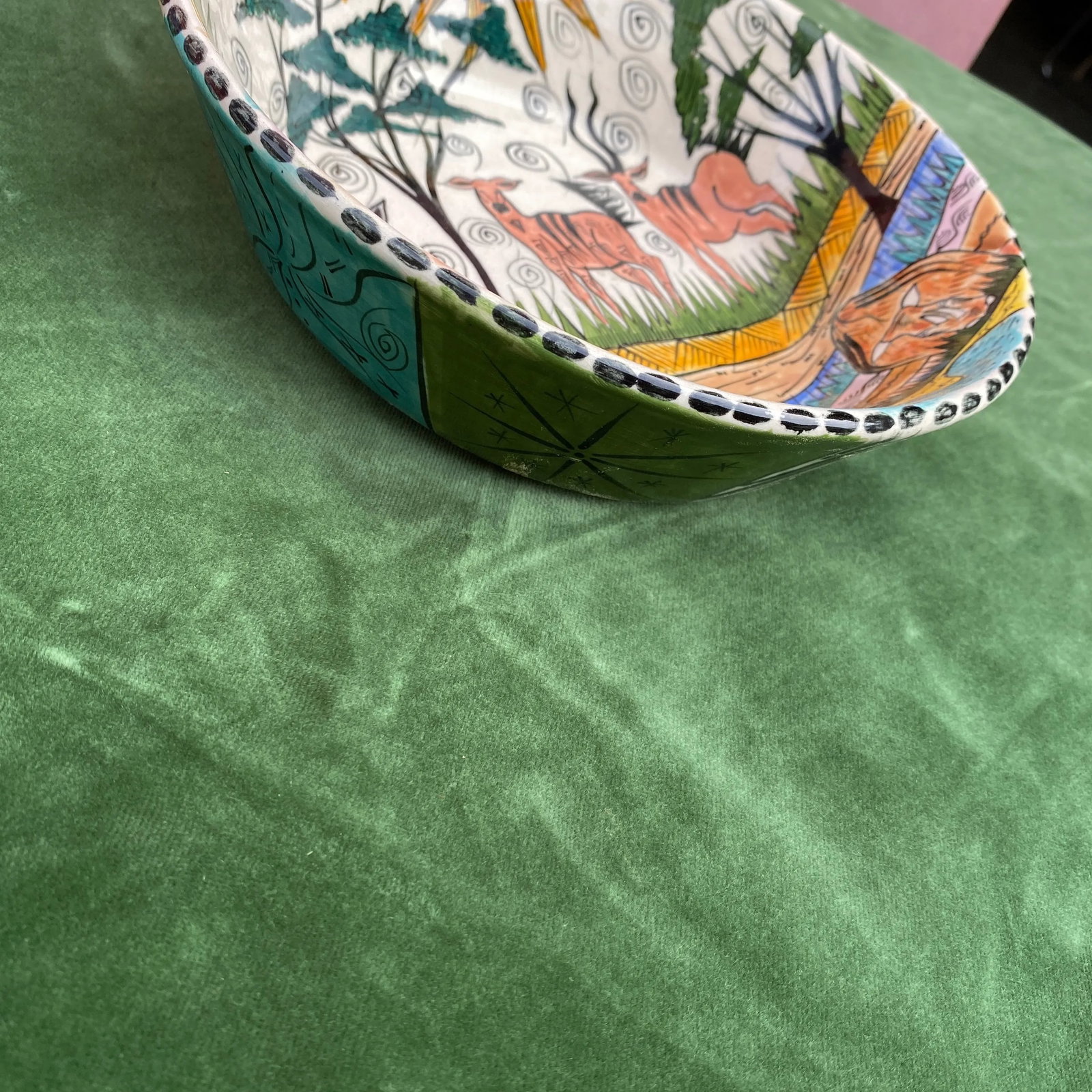 1970s Hand Painted Detailed Bowl - 6