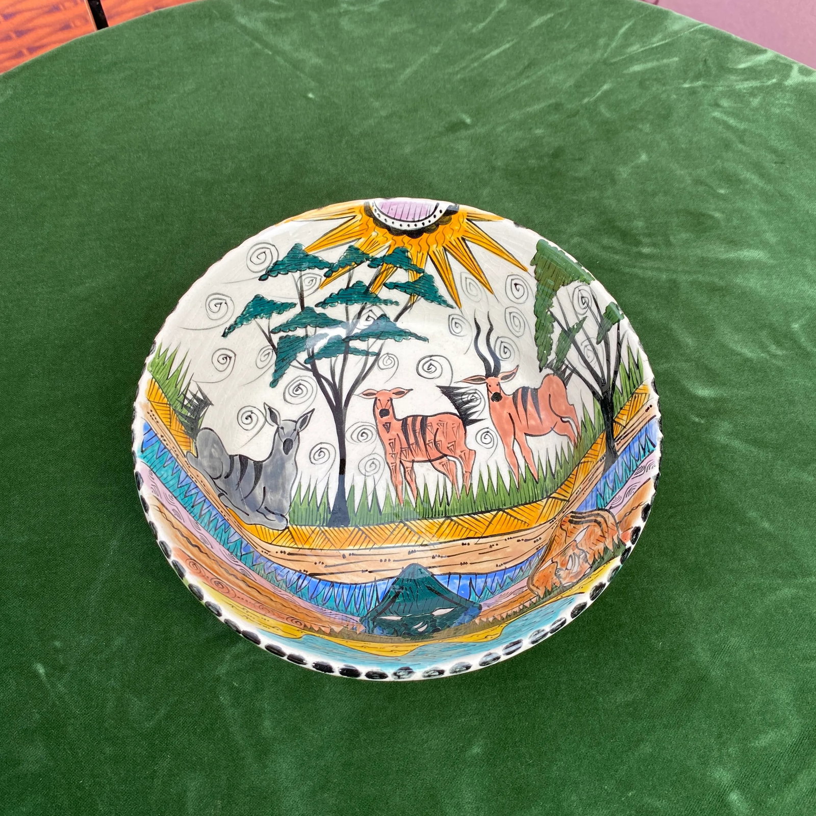 1970s Hand Painted Detailed Bowl - 9