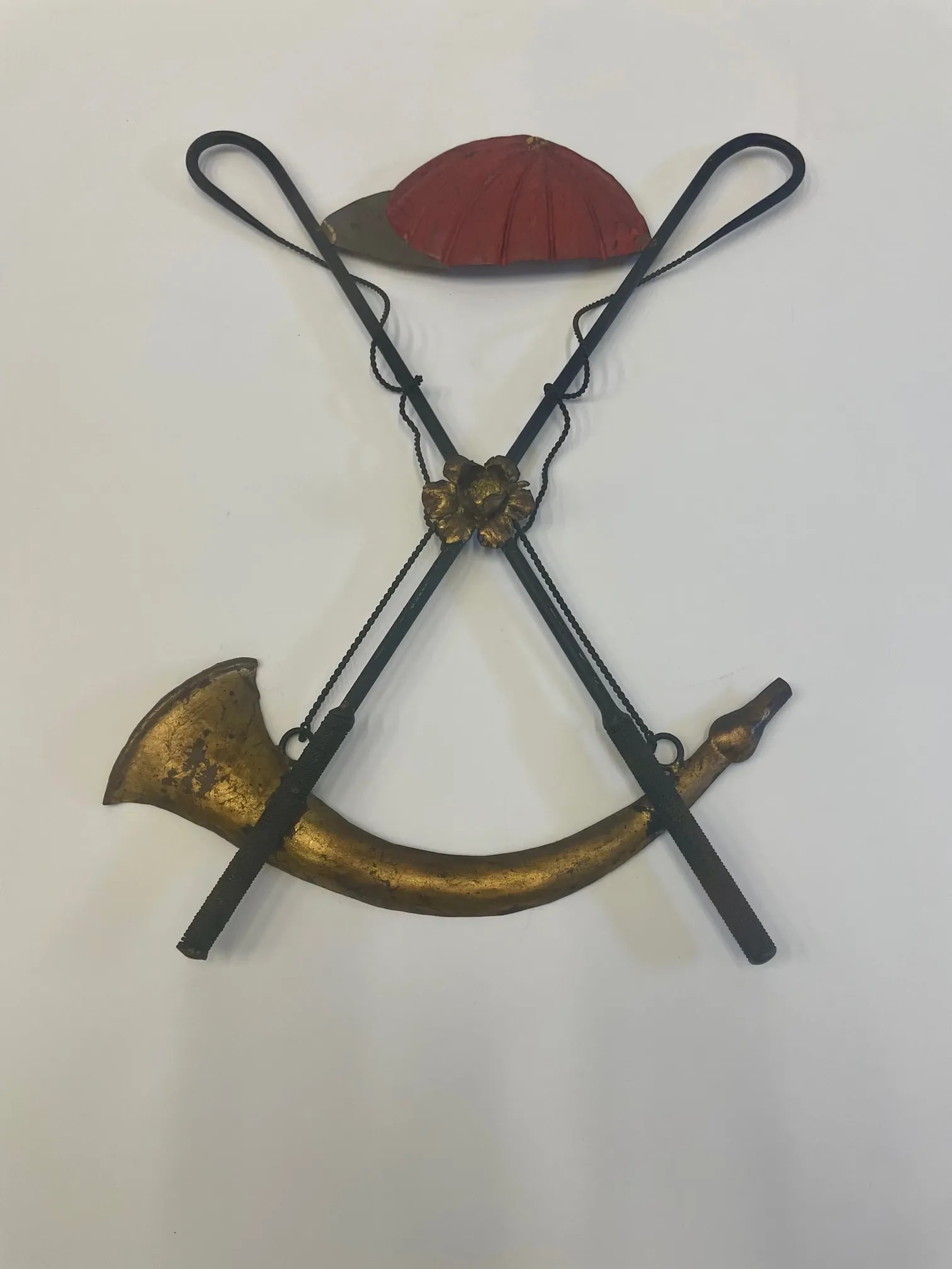 Painted Giltiron Vintage Equestrian Themed Wall Sculpture - 10