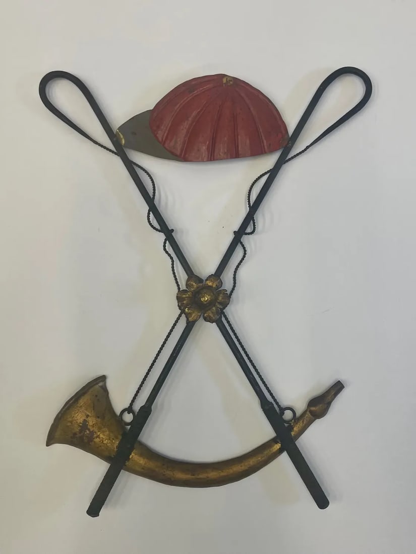 Painted Giltiron Vintage Equestrian Themed Wall Sculpture - 13