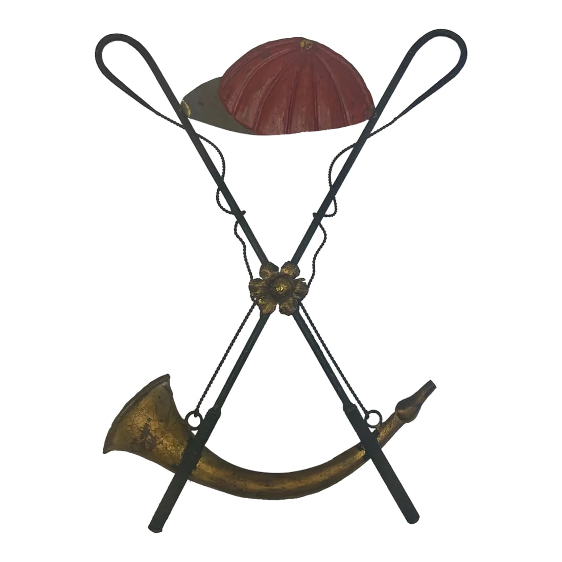Painted Giltiron Vintage Equestrian Themed Wall Sculpture (1 of 13)