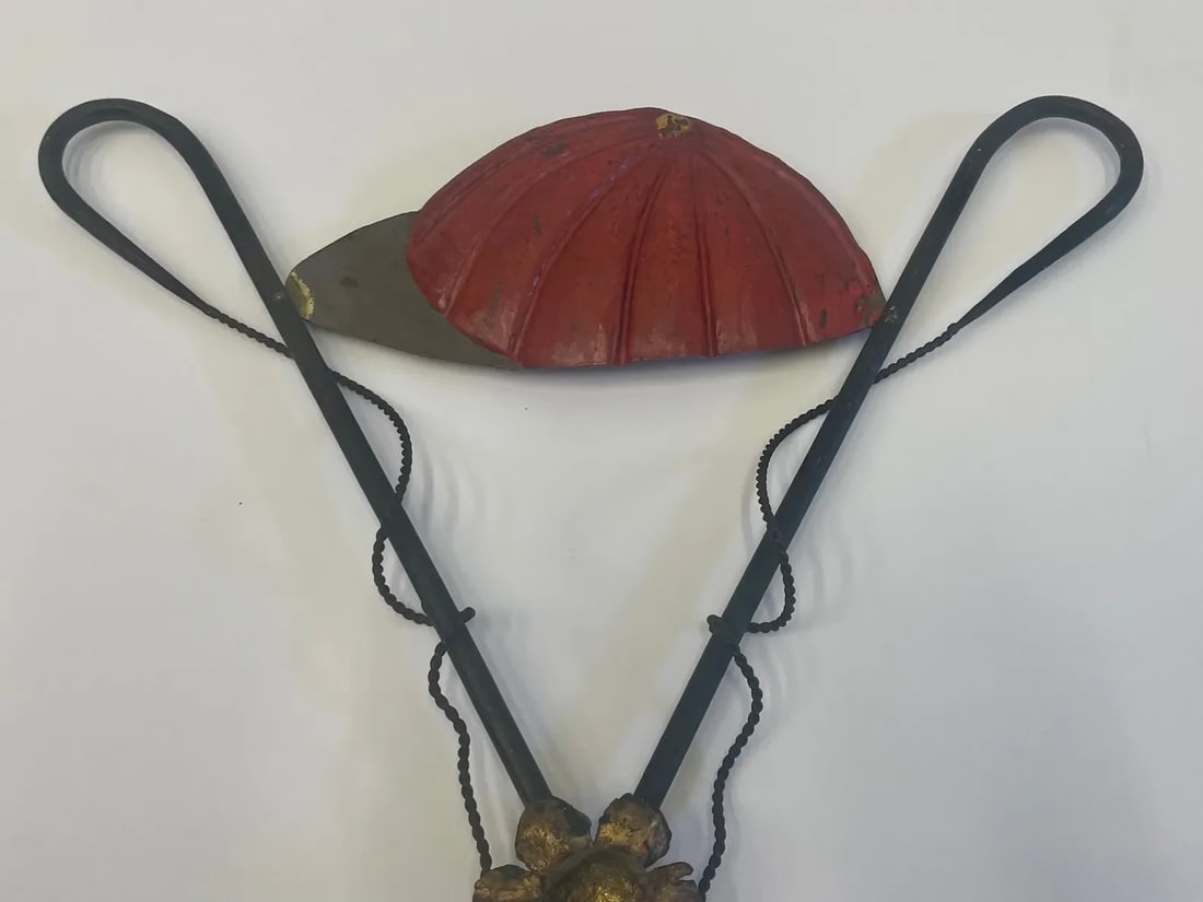 Painted Giltiron Vintage Equestrian Themed Wall Sculpture - 2