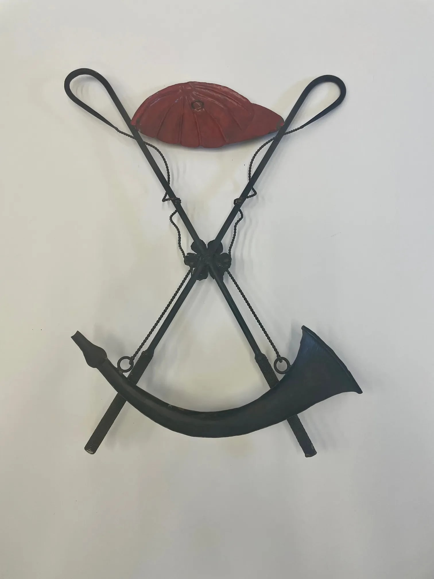 Painted Giltiron Vintage Equestrian Themed Wall Sculpture - 6