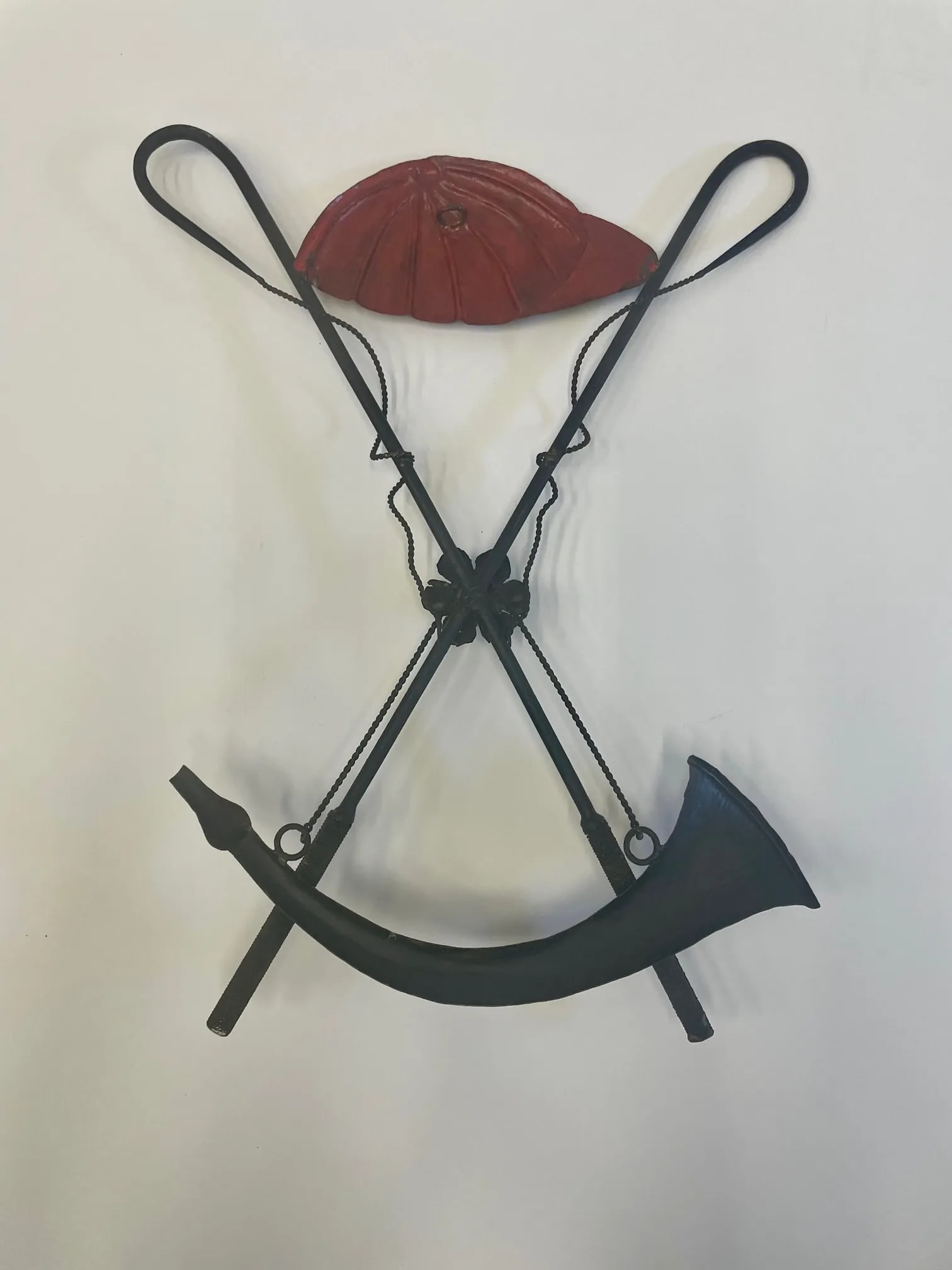 Painted Giltiron Vintage Equestrian Themed Wall Sculpture - 7