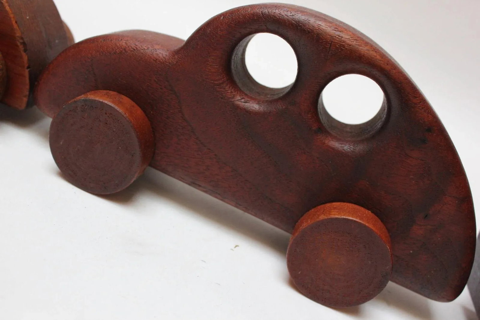Collection of Five Vintage Handmade Wooden Cars and Trucks - 10