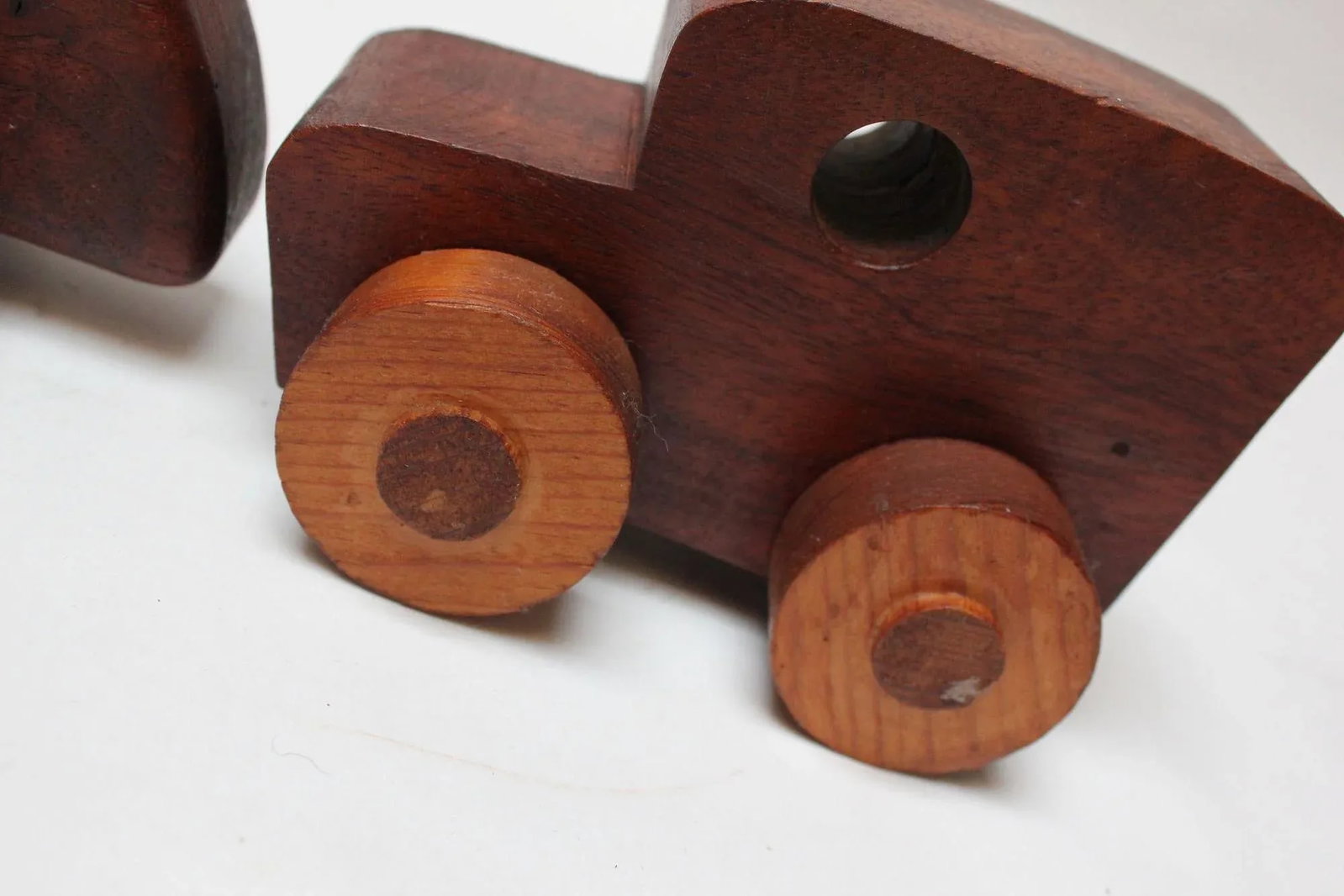 Collection of Five Vintage Handmade Wooden Cars and Trucks - 11
