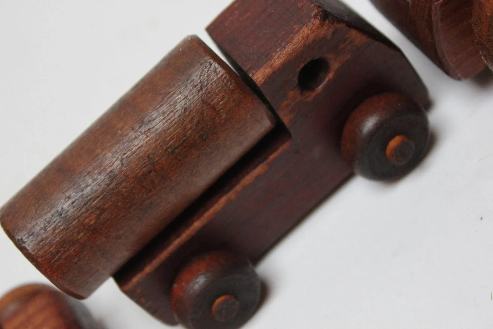 Collection of Five Vintage Handmade Wooden Cars and Trucks - 12