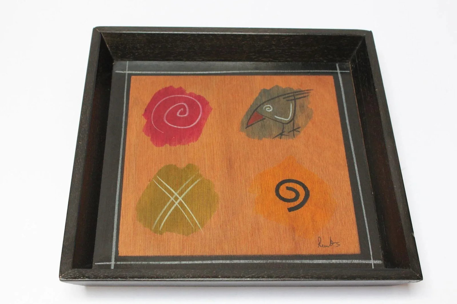 Set of Two Israeli Hand-Painted Trays by Aharon and Reut Shahar for Kakadu - 3