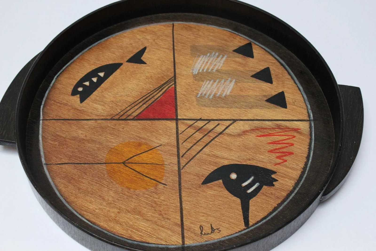 Set of Two Israeli Hand-Painted Trays by Aharon and Reut Shahar for Kakadu - 8