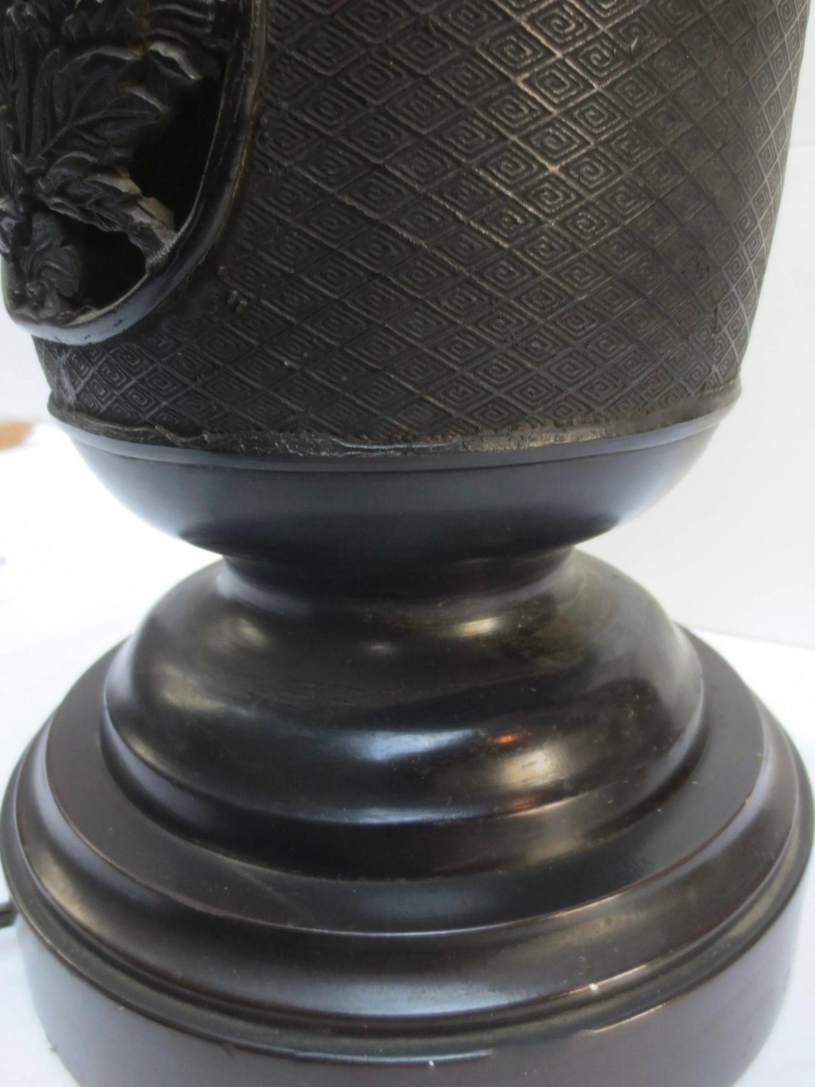 Antique Japanese Bronze Candlestick Electrified - 6
