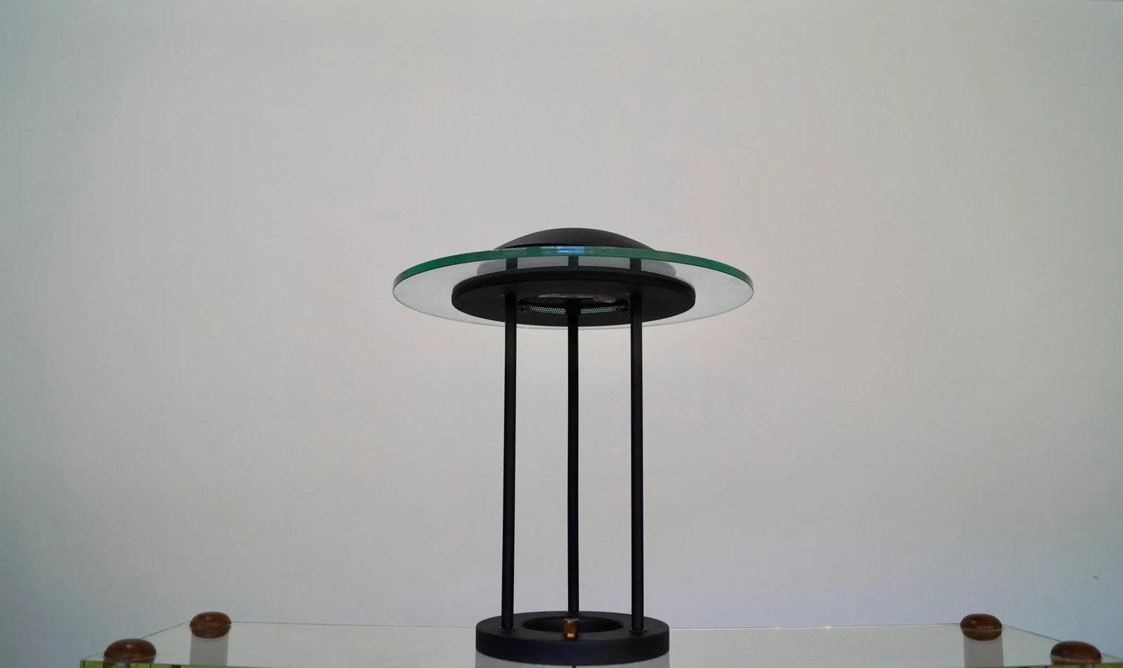 1980's Postmodern Robert Sonneman Saucer Table Lamp - 11