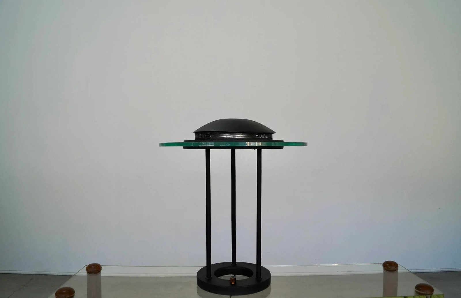 1980's Postmodern Robert Sonneman Saucer Table Lamp - 2