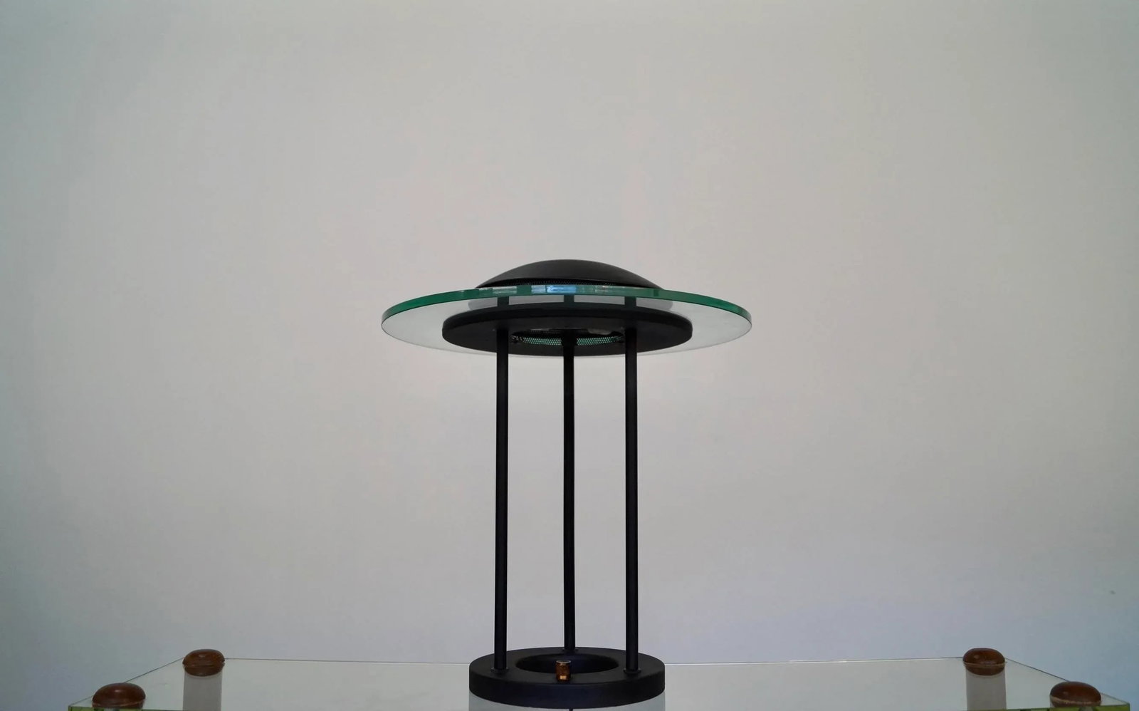 1980's Postmodern Robert Sonneman Saucer Table Lamp - 3