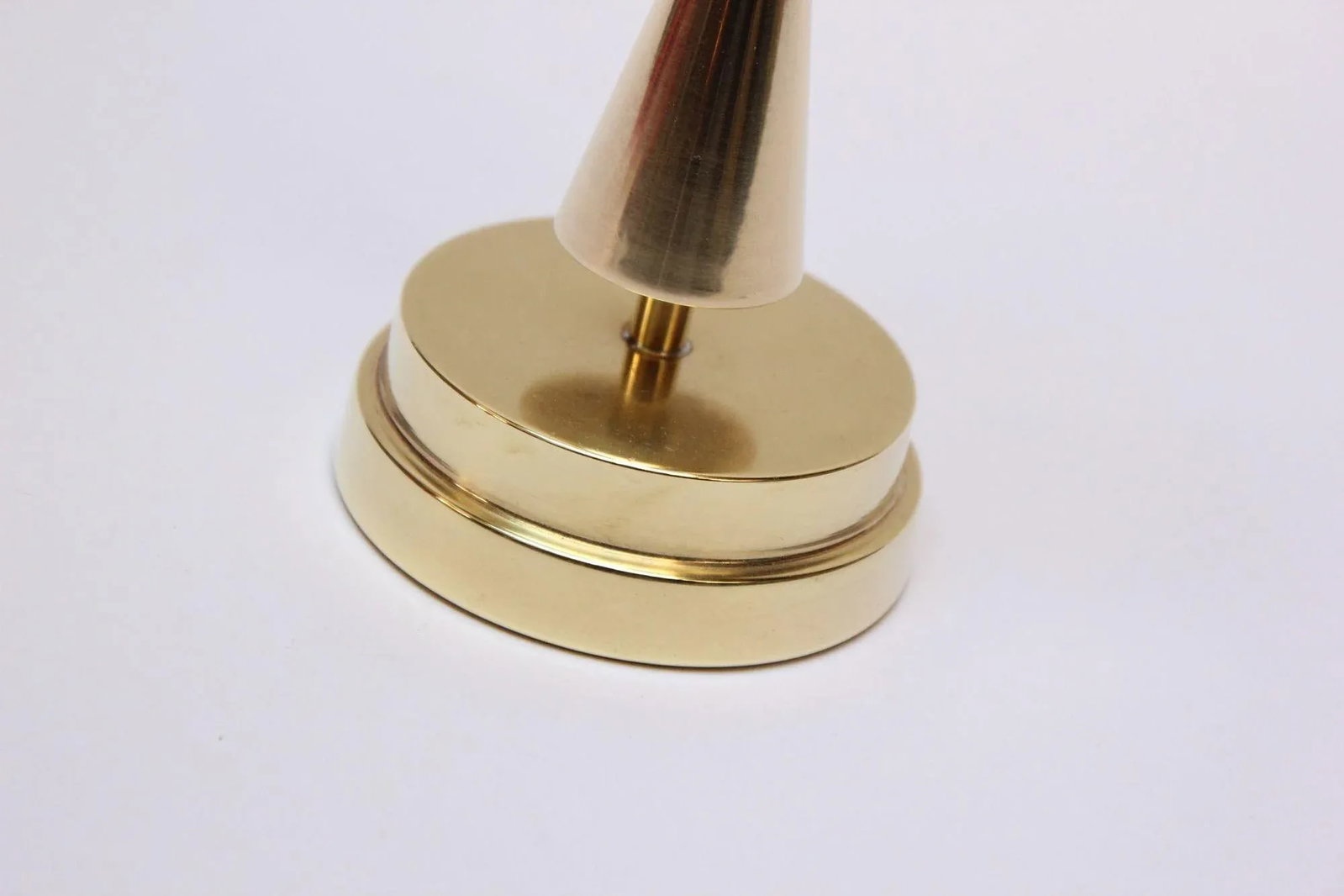 Vintage Solid Brass Sculptural Candlestick/Bud Vase by Crown - 9