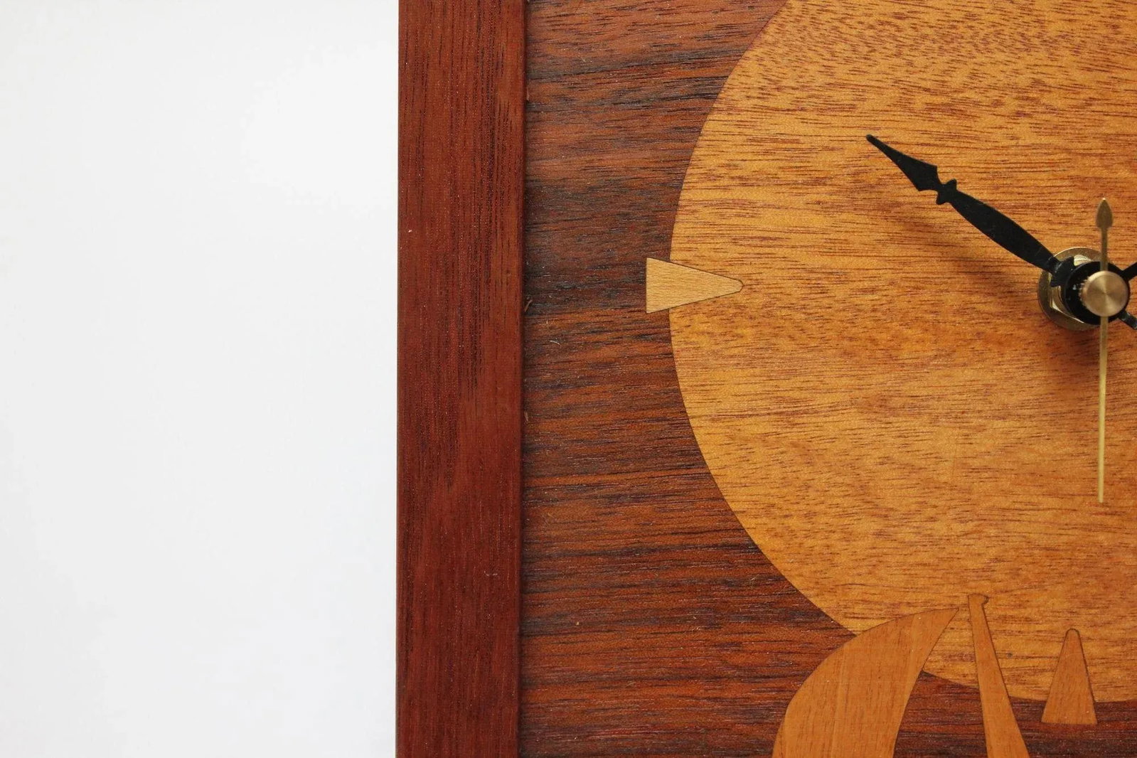Vintage "Sailboat" Marquetry Wooden Inlaid Clock Artist Signed - 7