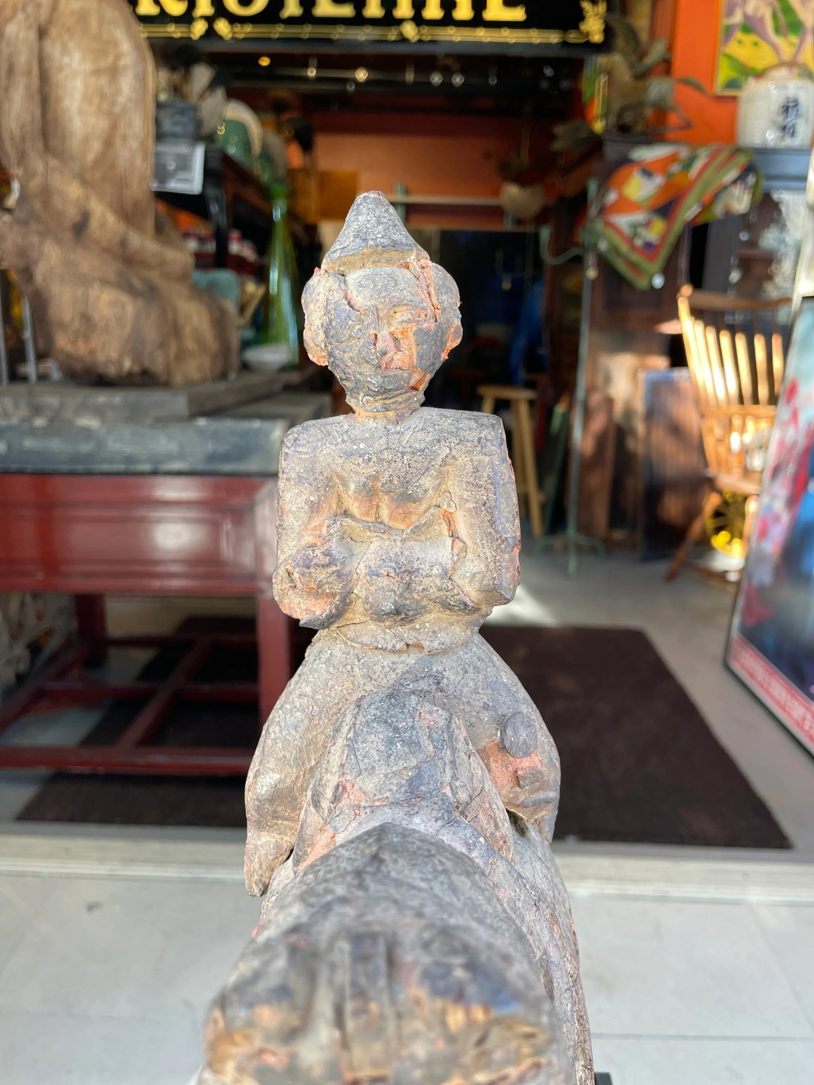 Early Indian Horse With Rider Sculpture - 3