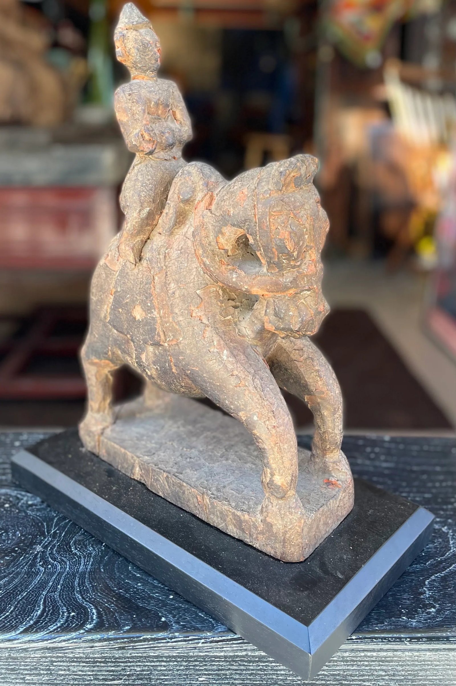 Early Indian Horse With Rider Sculpture - 6