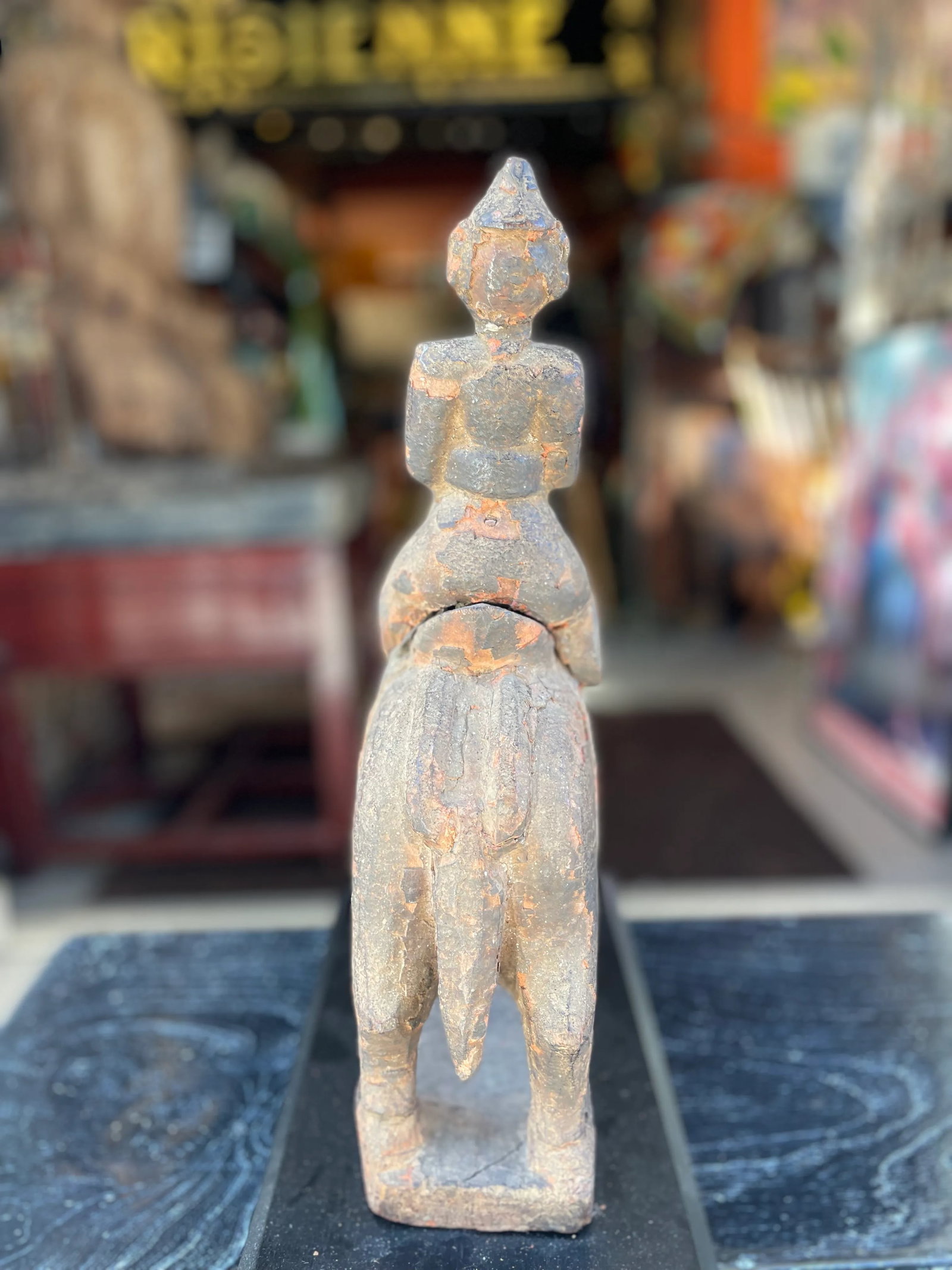 Early Indian Horse With Rider Sculpture - 8