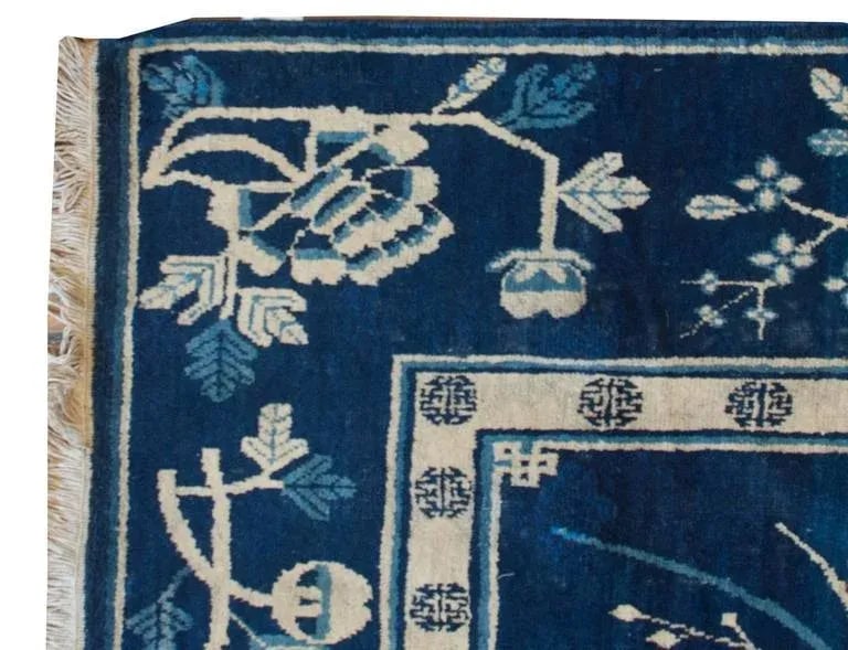 Early 20th Century Pictorial Khotan Blue Rug - 4"²9"³ × 6"²11"³ - 3