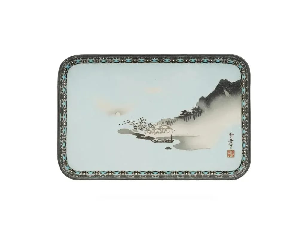 19th Century Japanese Wireless Cloisonné Serving Tray, Meiji Attributed to Namikawa Sosuke - 2