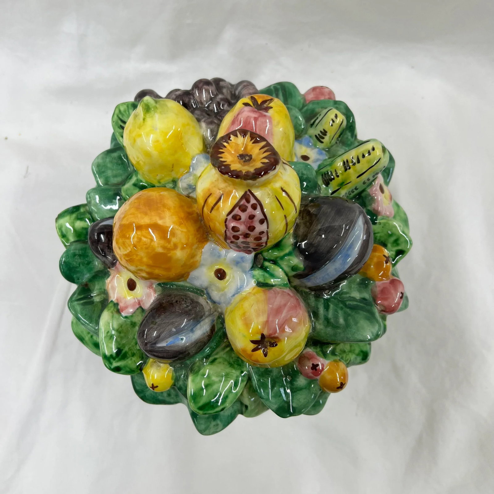 Mid Century Italian Fruit Topiary on Pedestal Bowl - 6