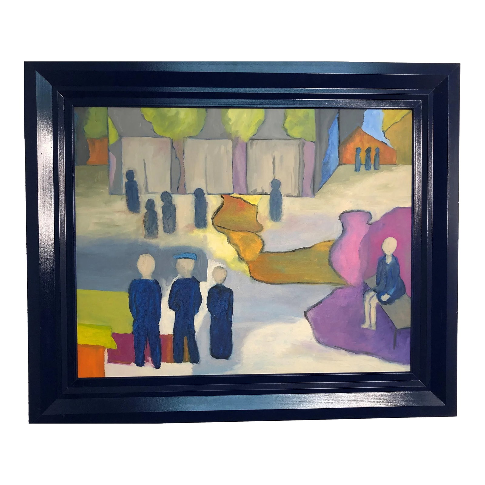 Early 20th Century Recreation Oil on Canvas, Framed: Recreation, Oil on Canvas - 36.5" x 35.5" Condition: Alterations: Unknown Imperfections: Some Imperfections Condition Notes: Good Condition. See pictures for more details. Materials & Techniques: