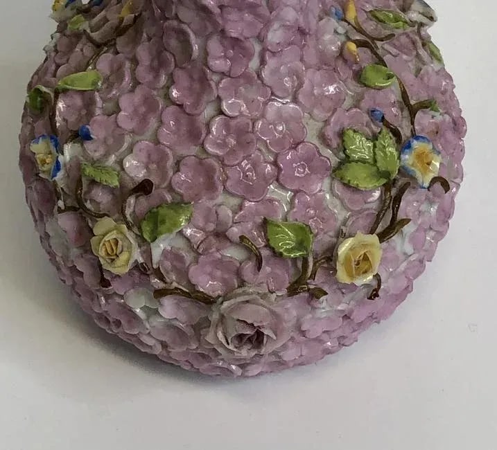 Antique German Porcelain Pink Vase - 3
