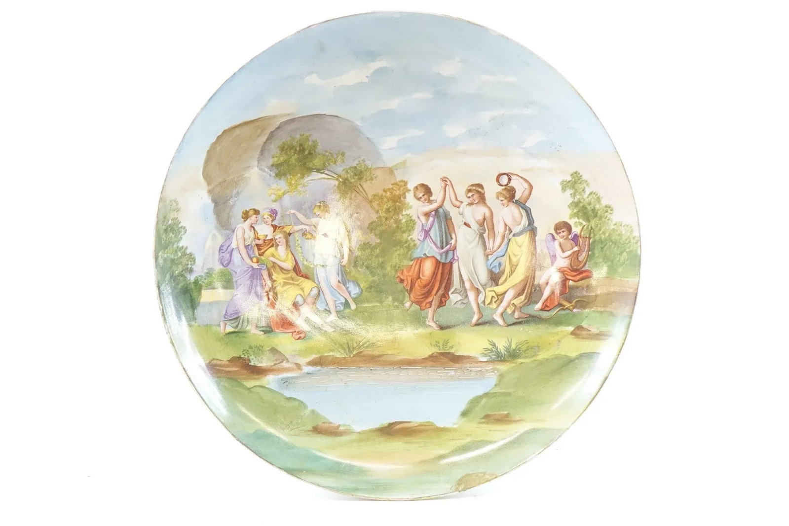 Antique Late 19th Century Painted European Porcelain Decorative Plate - 4
