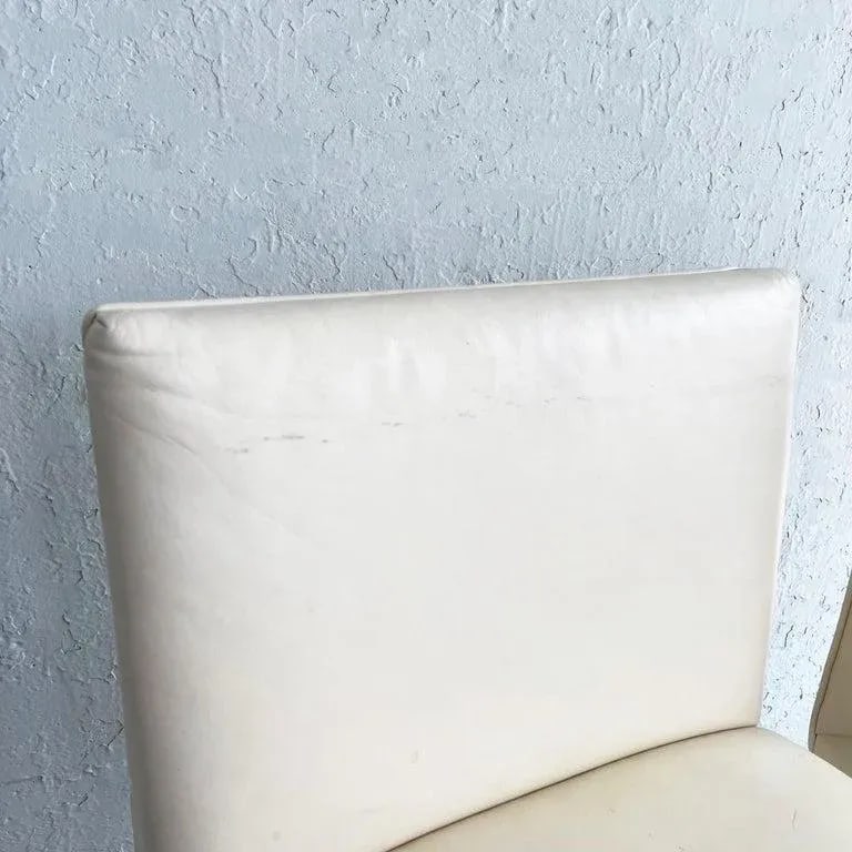 1980s Minimal Leather Chrome Cantilever Bar Stools - Set of 2 - 8