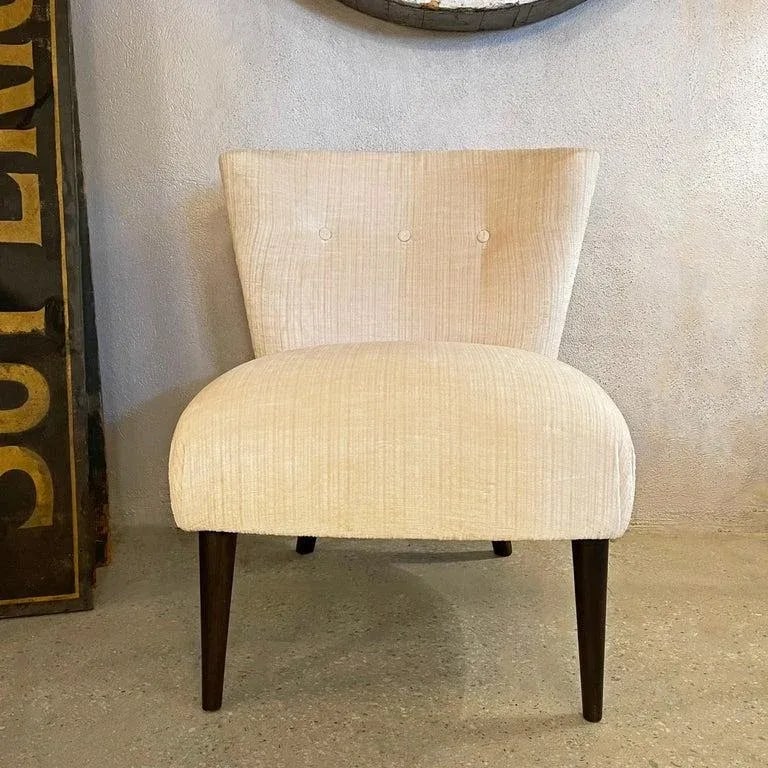 1950s Hollywood Regency Velvet Slipper Chair by Kroehler - 2