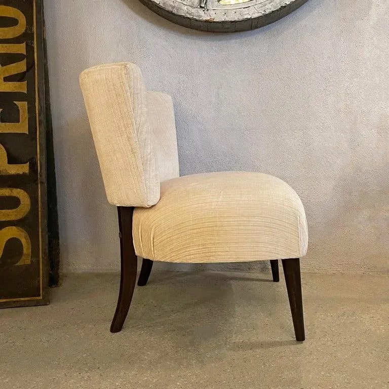 1950s Hollywood Regency Velvet Slipper Chair by Kroehler - 4