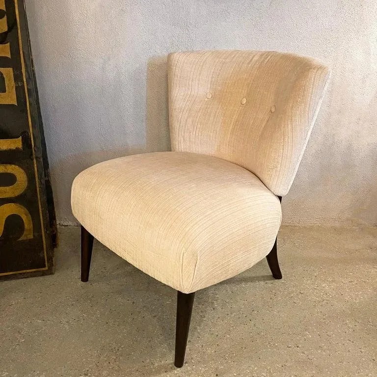 1950s Hollywood Regency Velvet Slipper Chair by Kroehler - 7