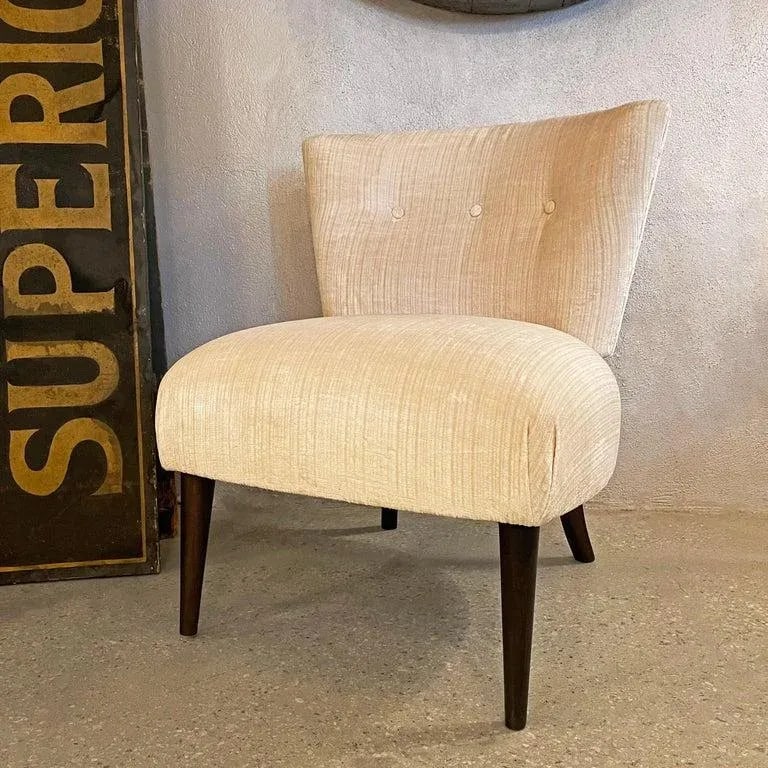 1950s Hollywood Regency Velvet Slipper Chair by Kroehler - 8