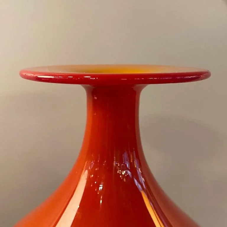 1960s Mid Century Modern Art Glass Vase by Tom Connally, Greenwich Flint Craft - 10