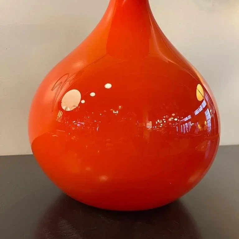 1960s Mid Century Modern Art Glass Vase by Tom Connally, Greenwich Flint Craft - 11