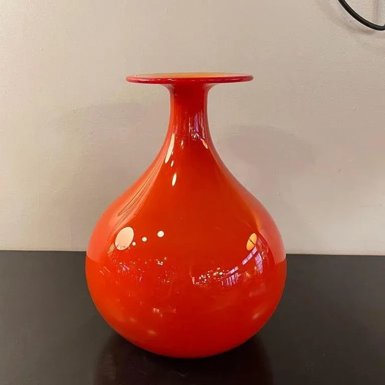 1960s Mid Century Modern Art Glass Vase by Tom Connally, Greenwich Flint Craft - 3