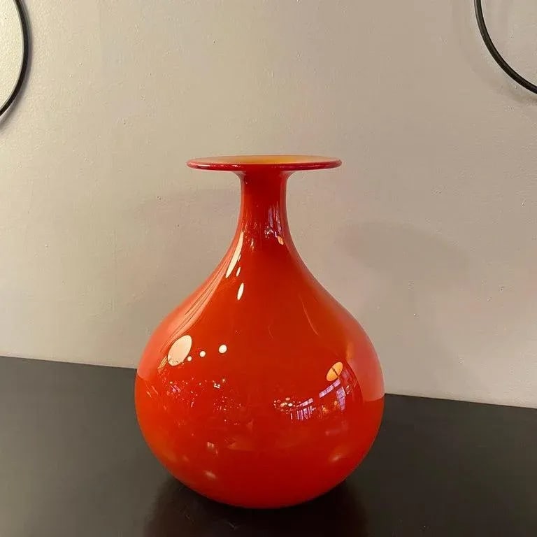 1960s Mid Century Modern Art Glass Vase by Tom Connally, Greenwich Flint Craft - 6