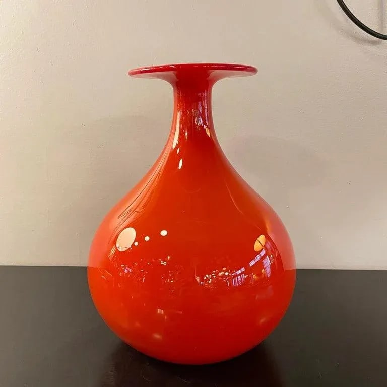 1960s Mid Century Modern Art Glass Vase by Tom Connally, Greenwich Flint Craft - 9