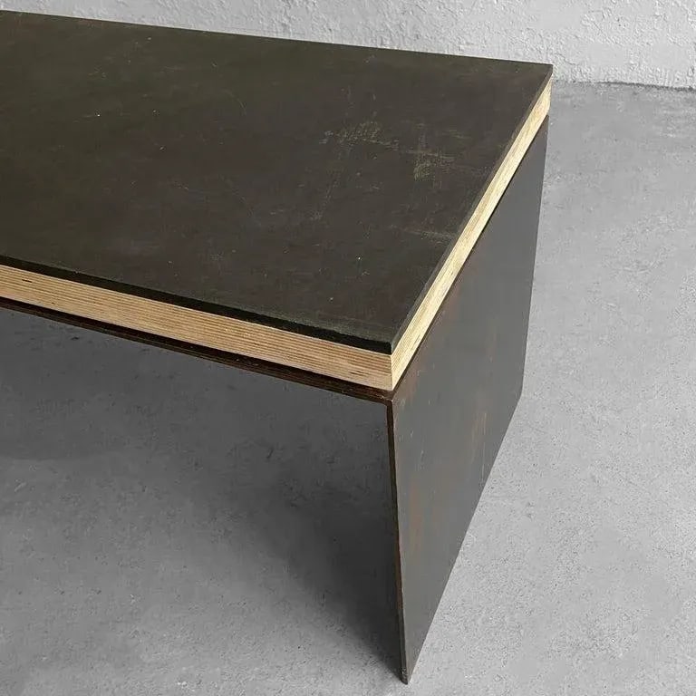 1990s Industrial Artisan Custom Steel Coffee Table Bench - 10
