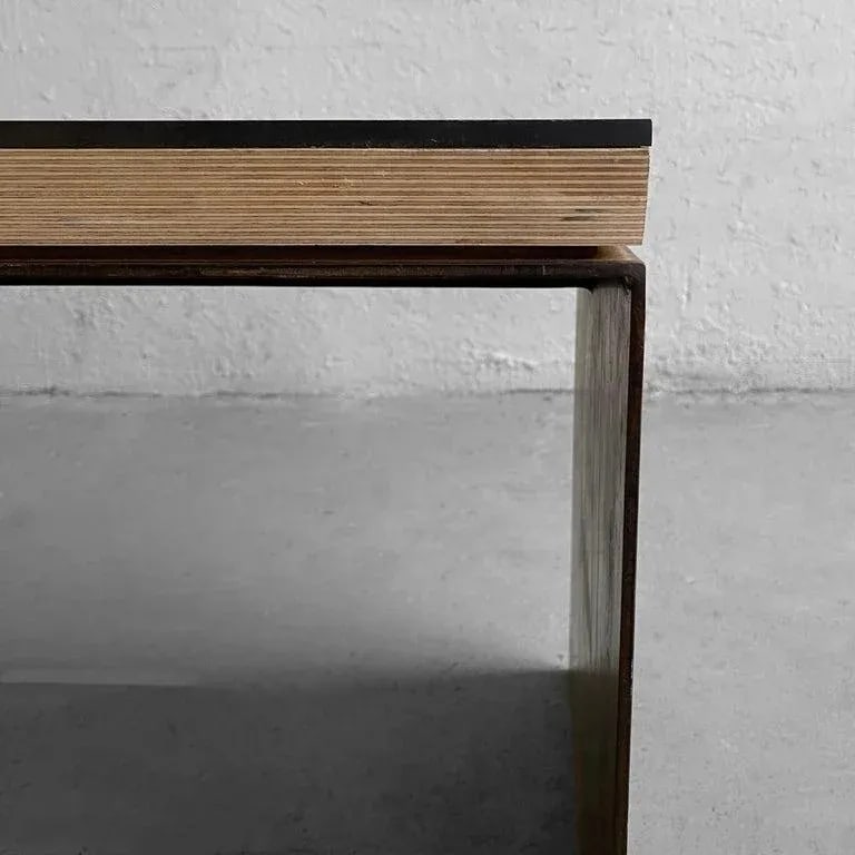 1990s Industrial Artisan Custom Steel Coffee Table Bench - 12