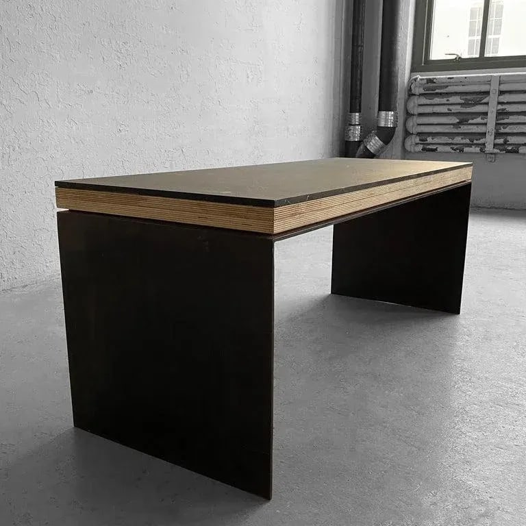 1990s Industrial Artisan Custom Steel Coffee Table Bench - 6