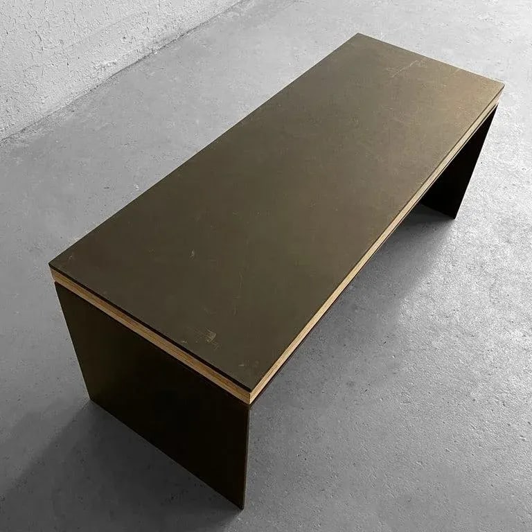 1990s Industrial Artisan Custom Steel Coffee Table Bench - 7