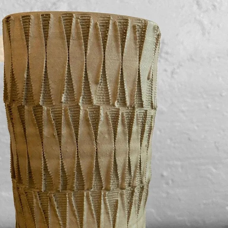 1950s Japanese Midcentury Earthenware Art Pottery Vase - 8
