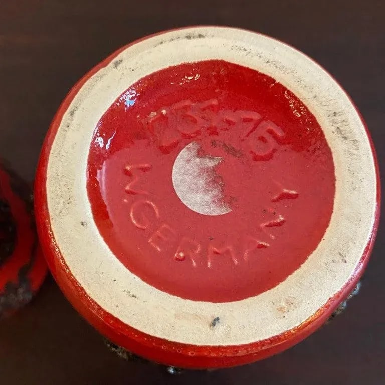 1960s Pair of Fat Lava Vases by Scheurich Keramik - 11