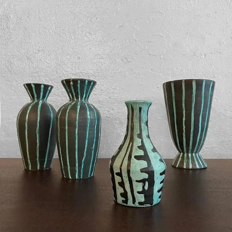1960s Tribal Style Modern Art Pottery Vase by Livia Gorka - 5