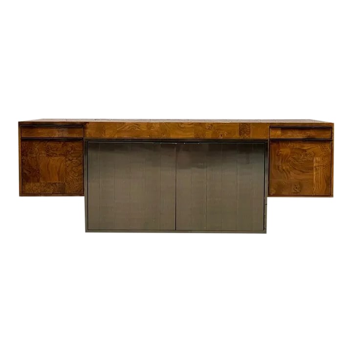 1970s Modernist Patchwork Burl Credenza by Paul Evans for Directional (1 of 12)