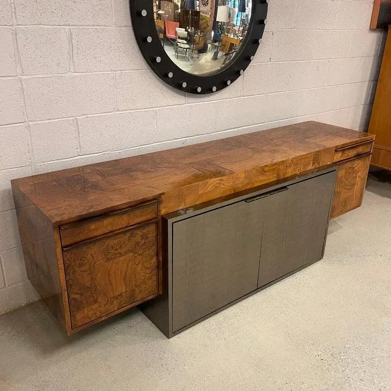 1970s Modernist Patchwork Burl Credenza by Paul Evans for Directional - 4
