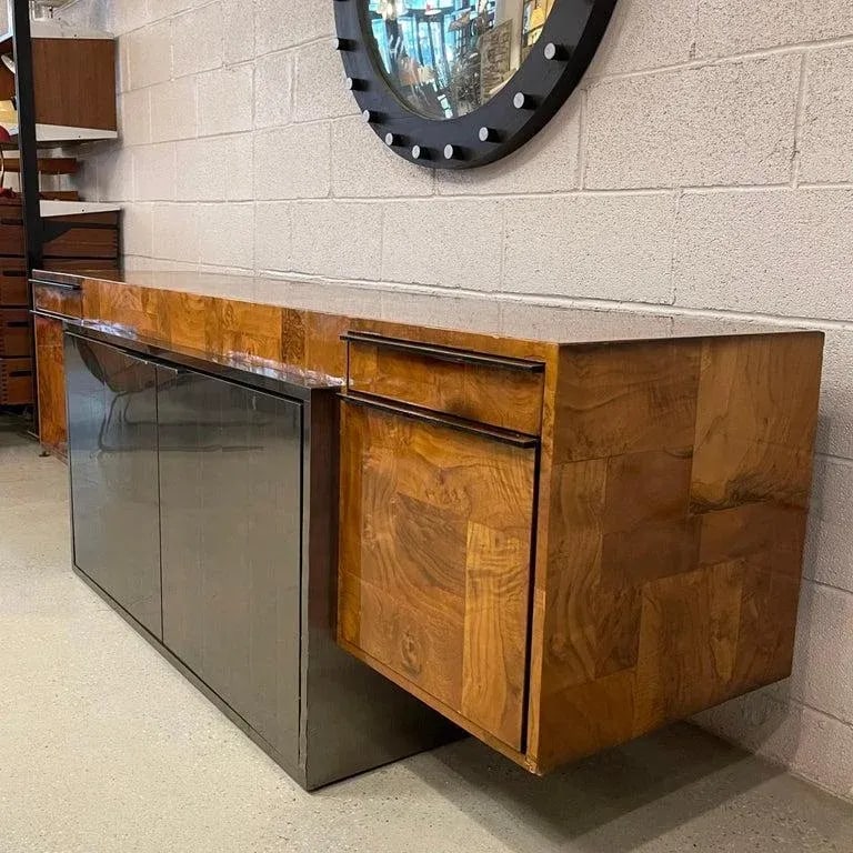 1970s Modernist Patchwork Burl Credenza by Paul Evans for Directional - 5